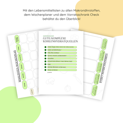 Mahlzeitenplaner, Einkaufshilfen und Lebensmittellisten